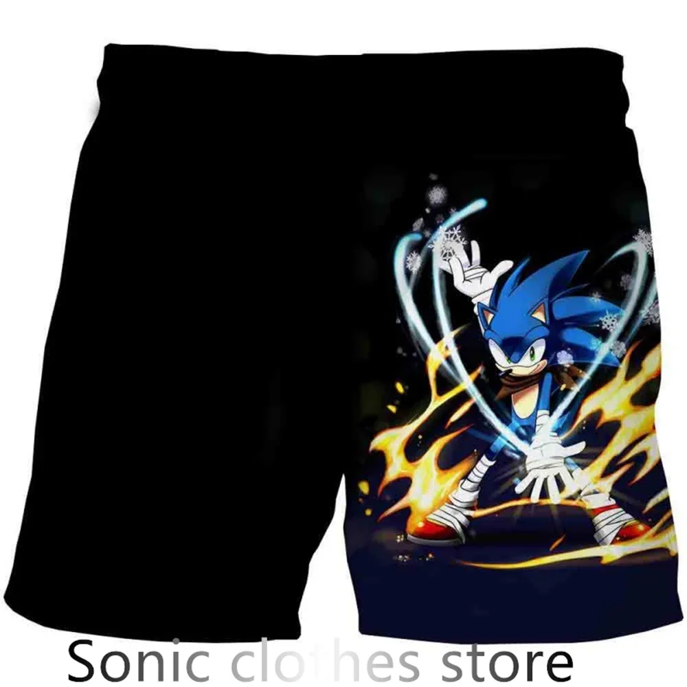 2024 New Anime Kids Sonic Shorts Fashion Boys Girls Clothes Harajuku Cute Baby Cartoon Casual Summer Boy Women Beach Pants