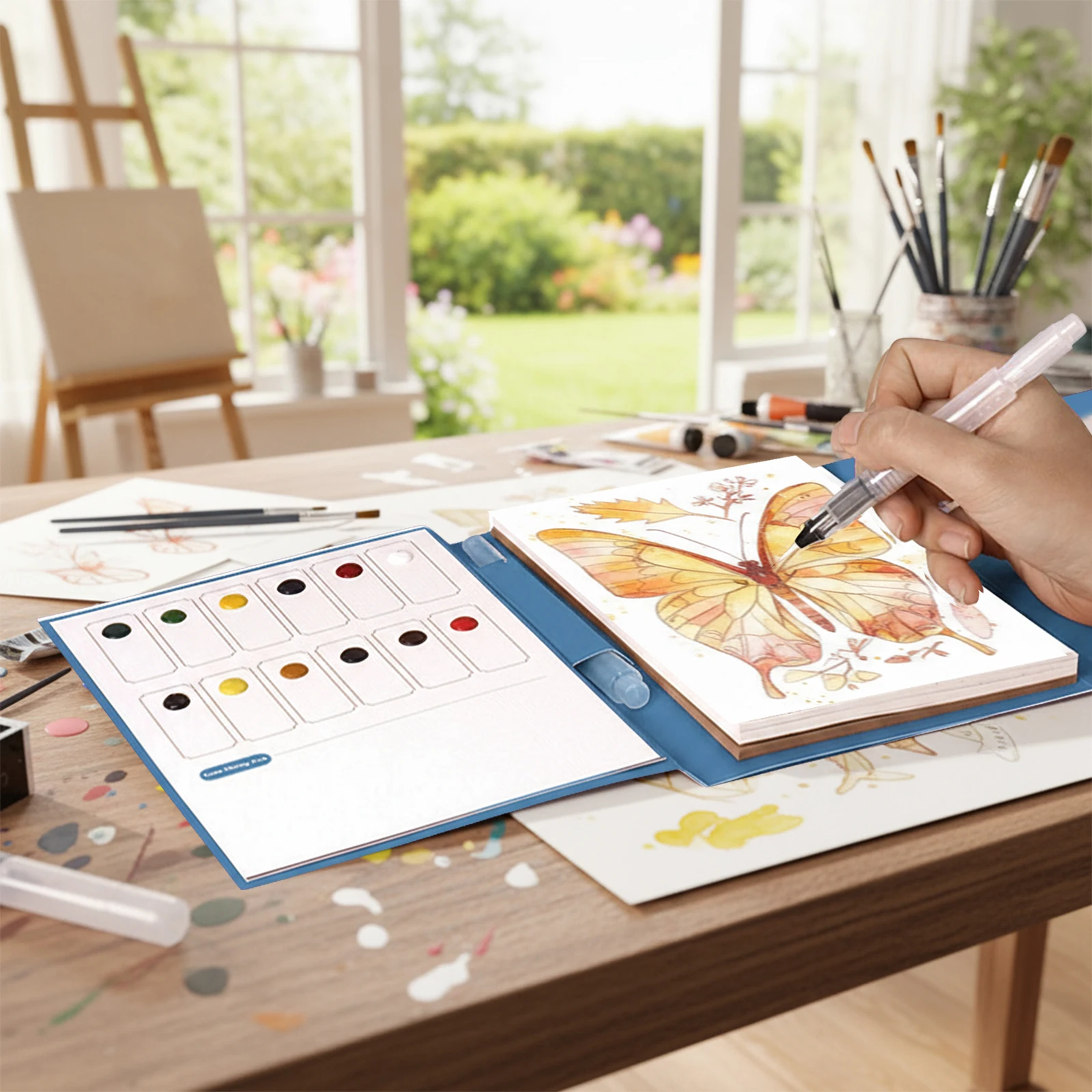 

Альбом для раскрашивания акварельными красками для взрослых, набор для рисования (Бабочки)