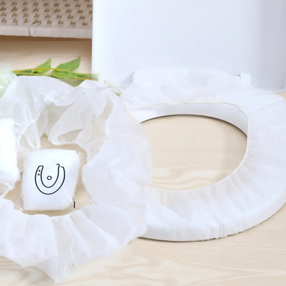 

50 шт. одноразовых накладок на унитаз из нетканого материала, водонепроницаемые портативные коврики для туалета для путешествий, отелей, караоке, аксессуары для ванной комнаты