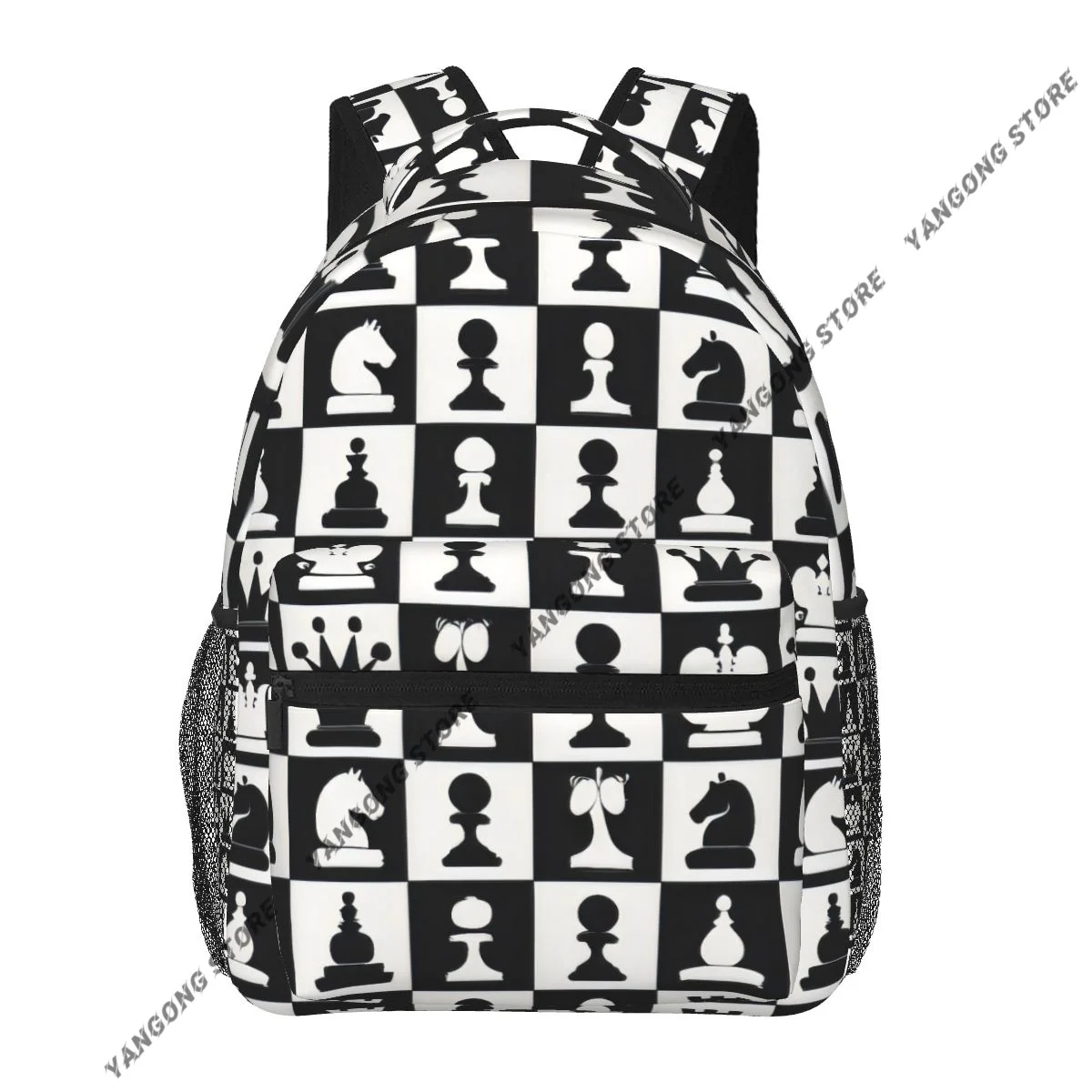 

2024 Unisex Classic Chess Board Female Travel Daypack Laptop Backpack Book Schoolbags Feminina School Casual Women Bag