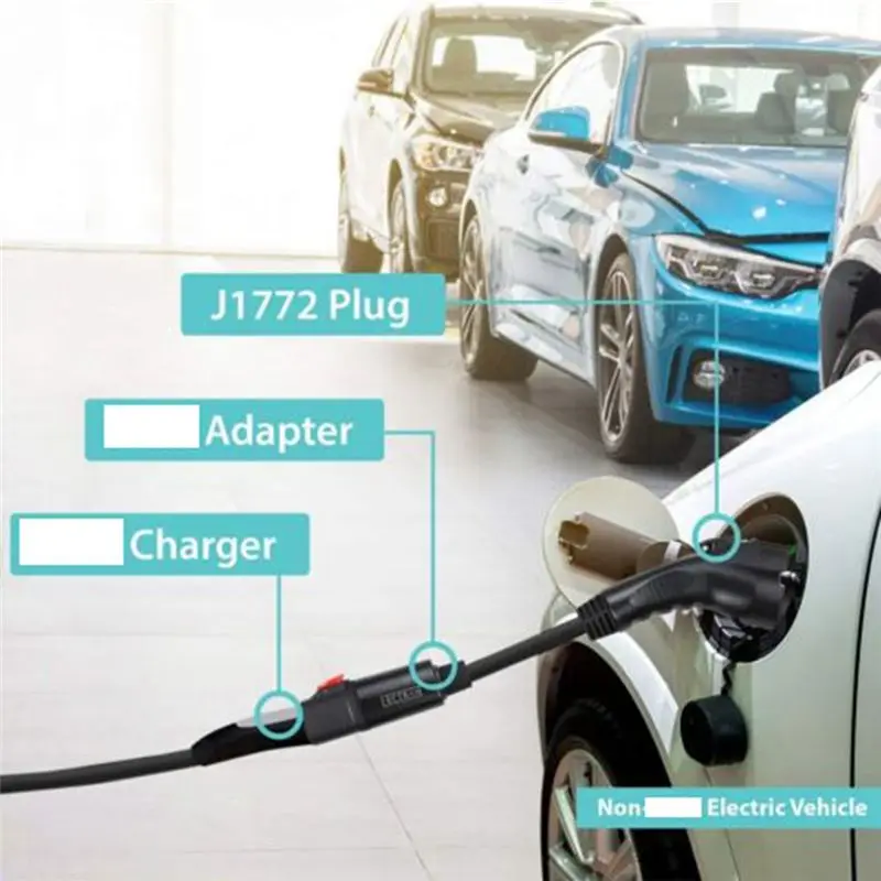 A73X-EV Adapter High Power Connector 48A And 250V Mobile Connector Replacement Parts Fit For North America Tesla To J1772 (White