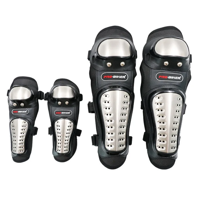 

Black Men's Cycling Elbow and Knee Pads Four-Piece Set BMX Protective Stainless Steel Rider Anti-Fall Gear Motorcycle Gear