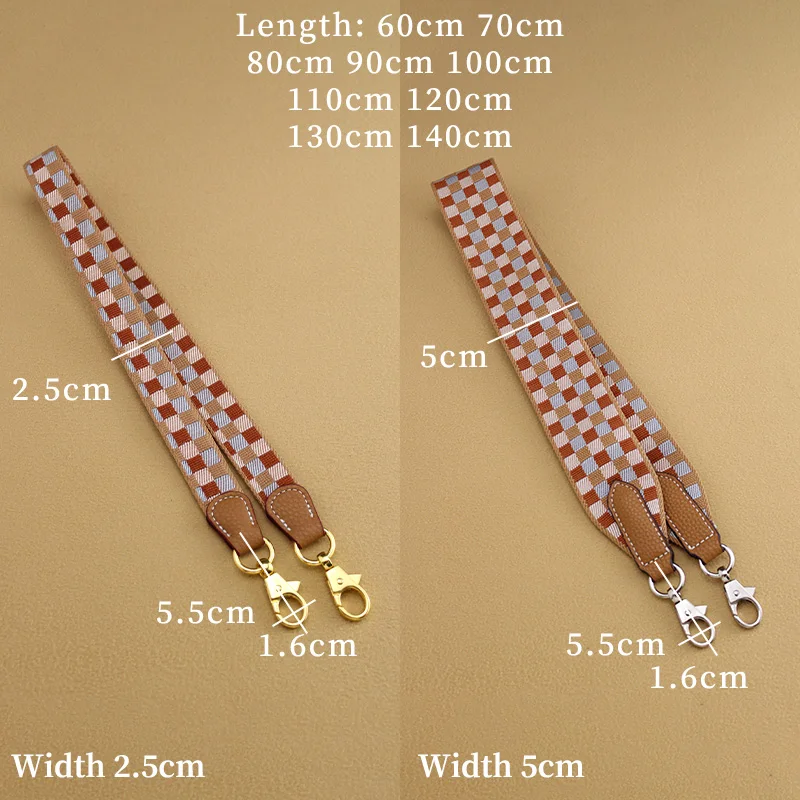 TINBERON Brown Bag Straps Canvas Wide Shoulder Straps Belt Replacement Bag Accessories Shoulder Bags Strap Fashion Handbag Strap