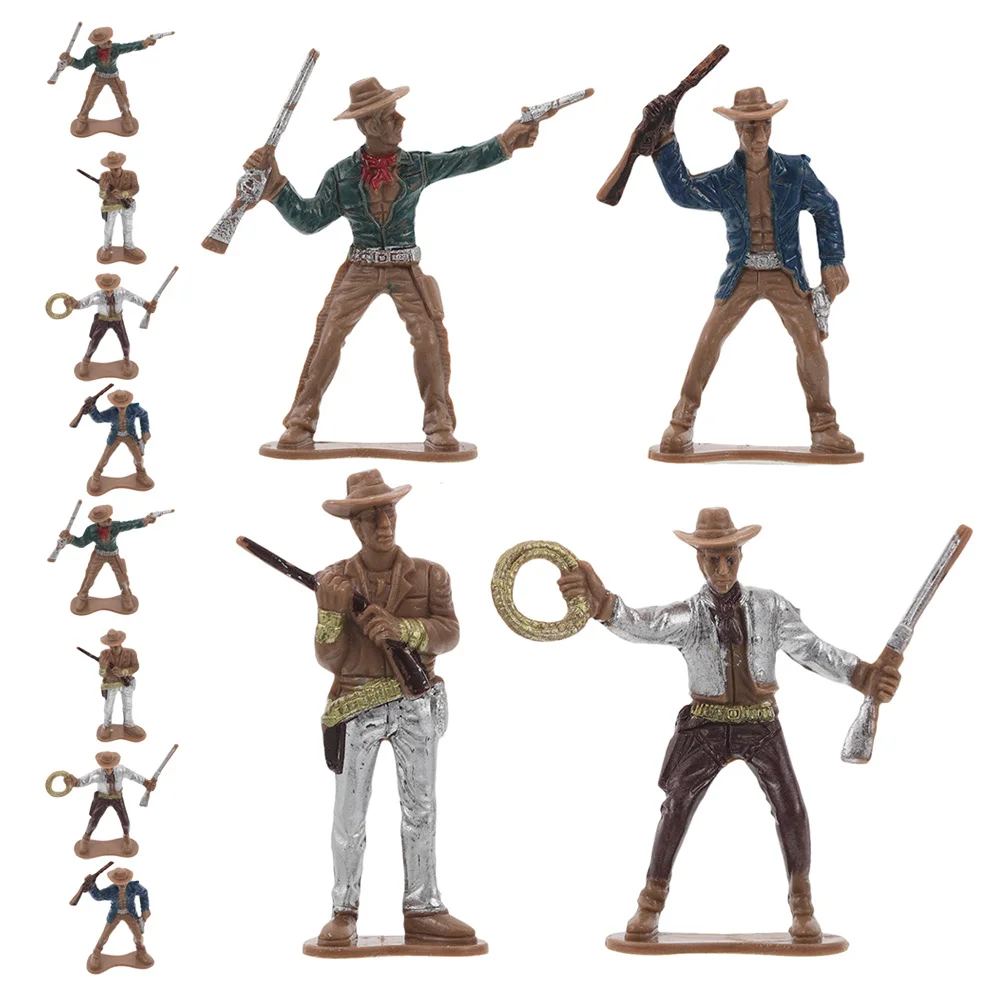 12 pezzi di cowboy occidentale mini statue dell'avanguardia selvaggia per bambini, figure americane in plastica educative, decorazioni per la raccolta, bomboniere, toppers per torte