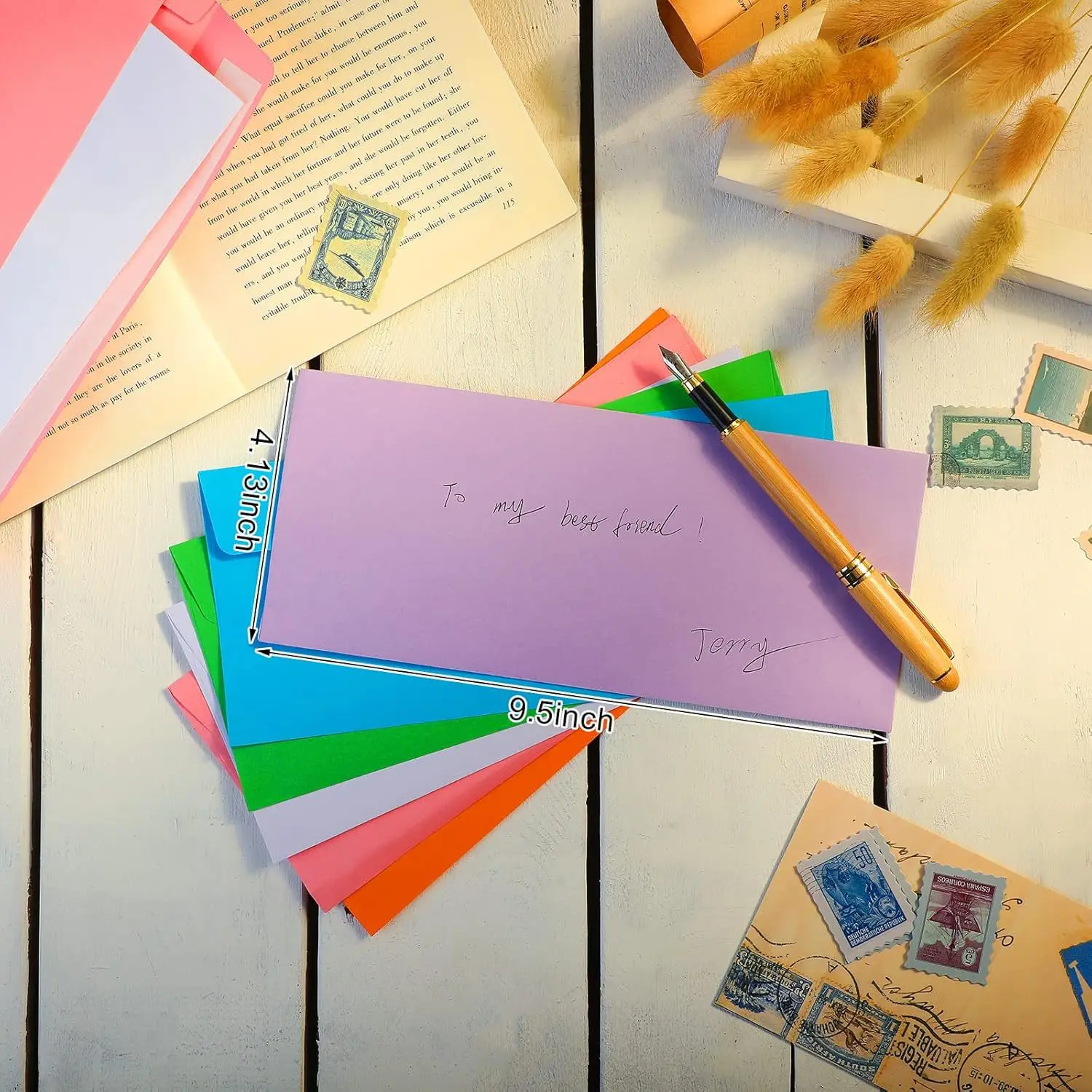 50 teile/los Bunte Umschlag 110g Kraft Papier Postkarten für Hochzeit Einladung 105X241mm Umschläge Liefert Schreibwaren Lagerung