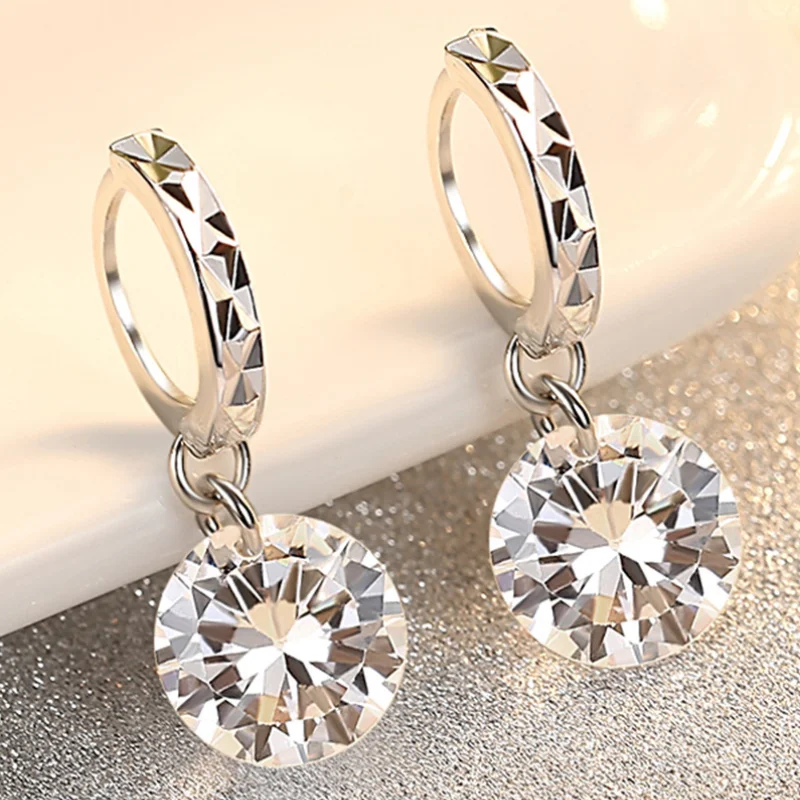 High Quality Pure 925 Silver 2 Carat 8mm Total 4ct Certified Moissanite Earrings Women Wedding Trendy Jewelry Dropship Suppliers