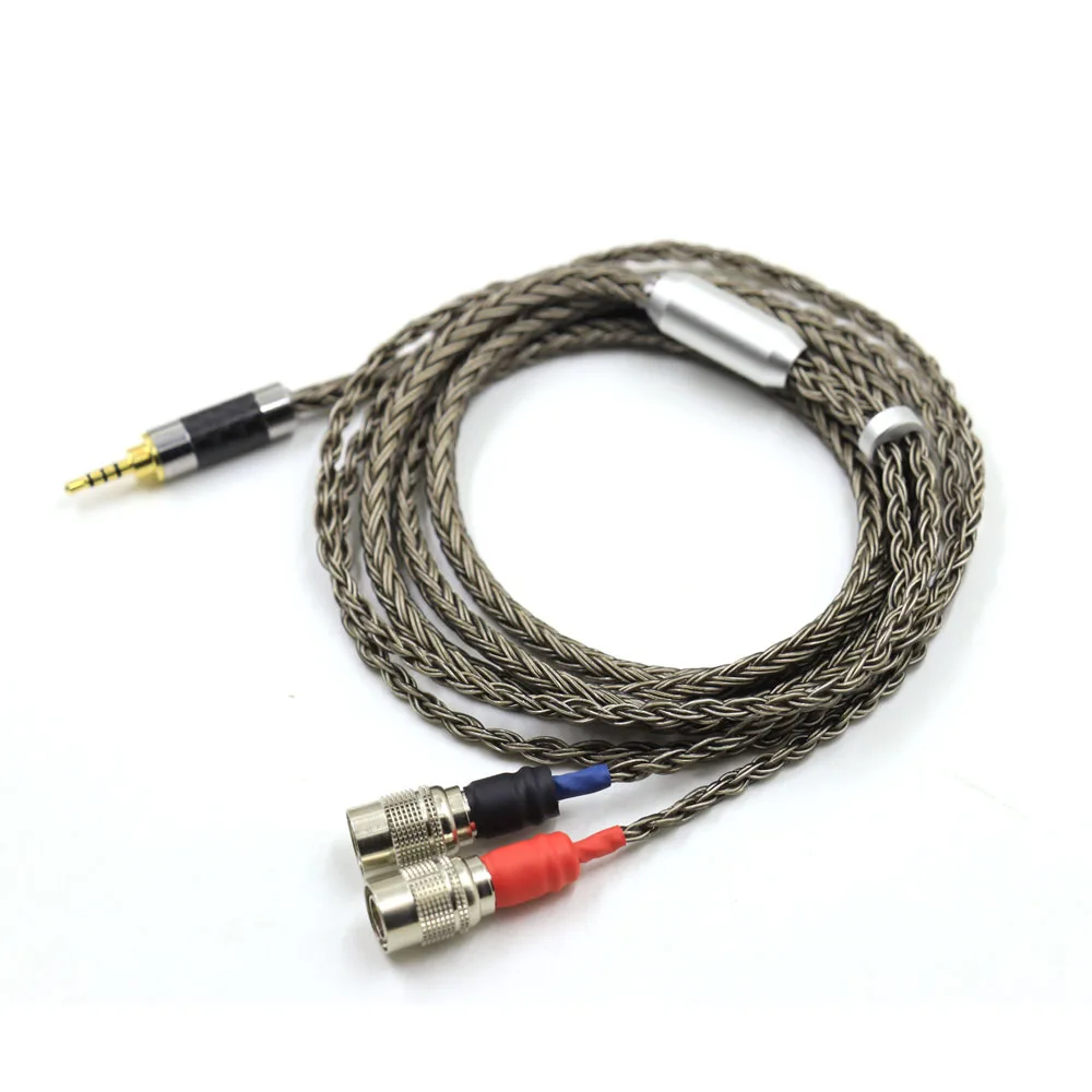 16 كور مطلي بالفضة 2.5 مللي متر/4pin XLR كابل ترقية سماعة الرأس المتوازن للسيد مكبرات الصوت إيثر ألفا دوج برايم