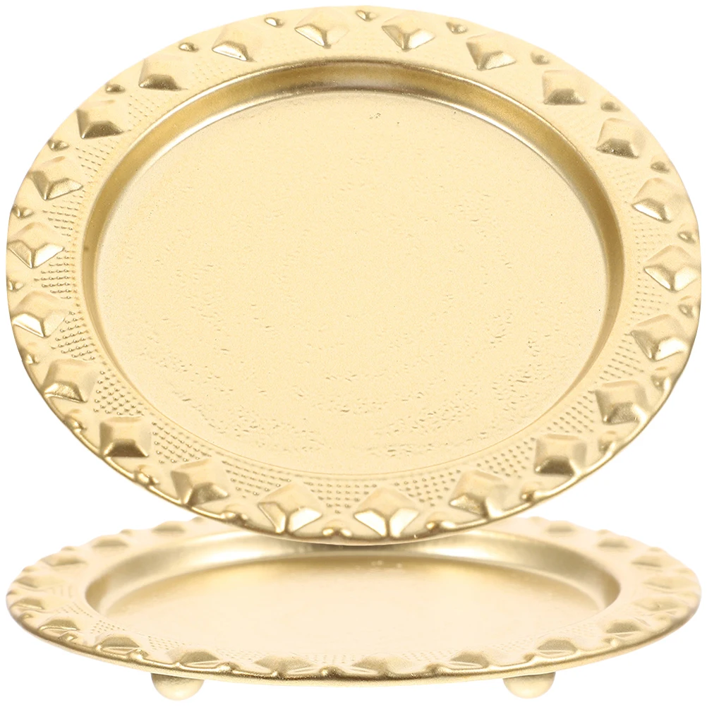

2 Pcs Tray Elegant Metal Plates for Home Dessert Table Centerpieces Storage Display Trays Lightweight Kitchen