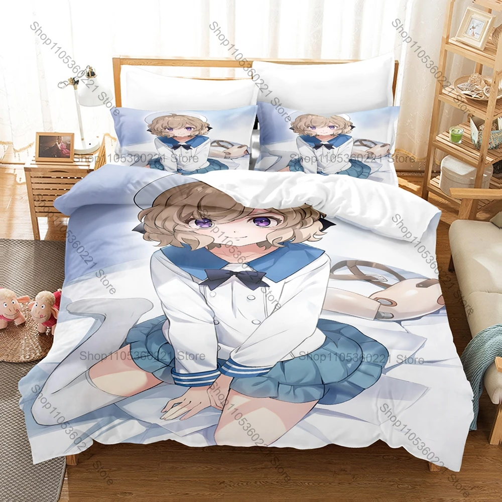 Cool Iwanaga Kotoko Bedding Set Duvet Cover + 2 Pillowcases In/Spectre One-Eyed One-Legged Goddess Yokai Mystery Anime Bedroom D