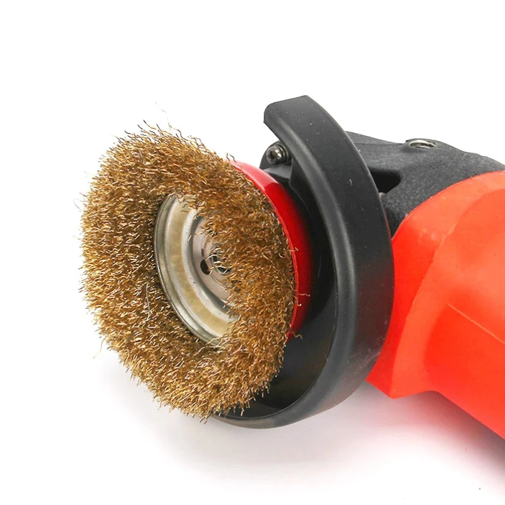 

Home Steel Wire Brush Brush Copper Red 1 PC Copper Plated Grinding Wheel Derusting Deburring Steel Wire For Petroleum