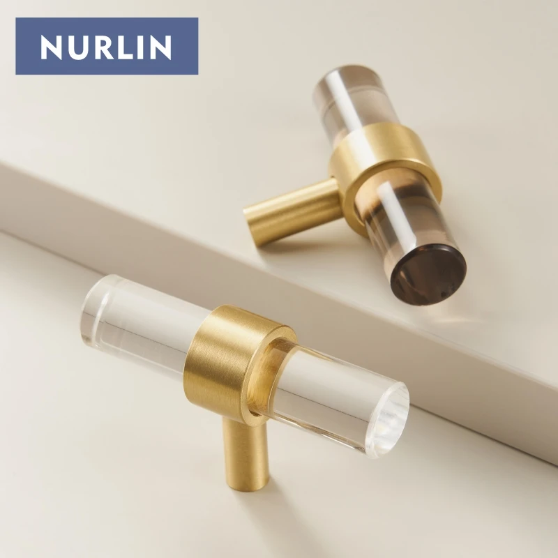 Nurlin Messing Transparent Schwarz Weiß Acryl Schrank Schublade Kleiderschrank Tür Dekorativer Möbelgriff Anpassbare Verlängerung