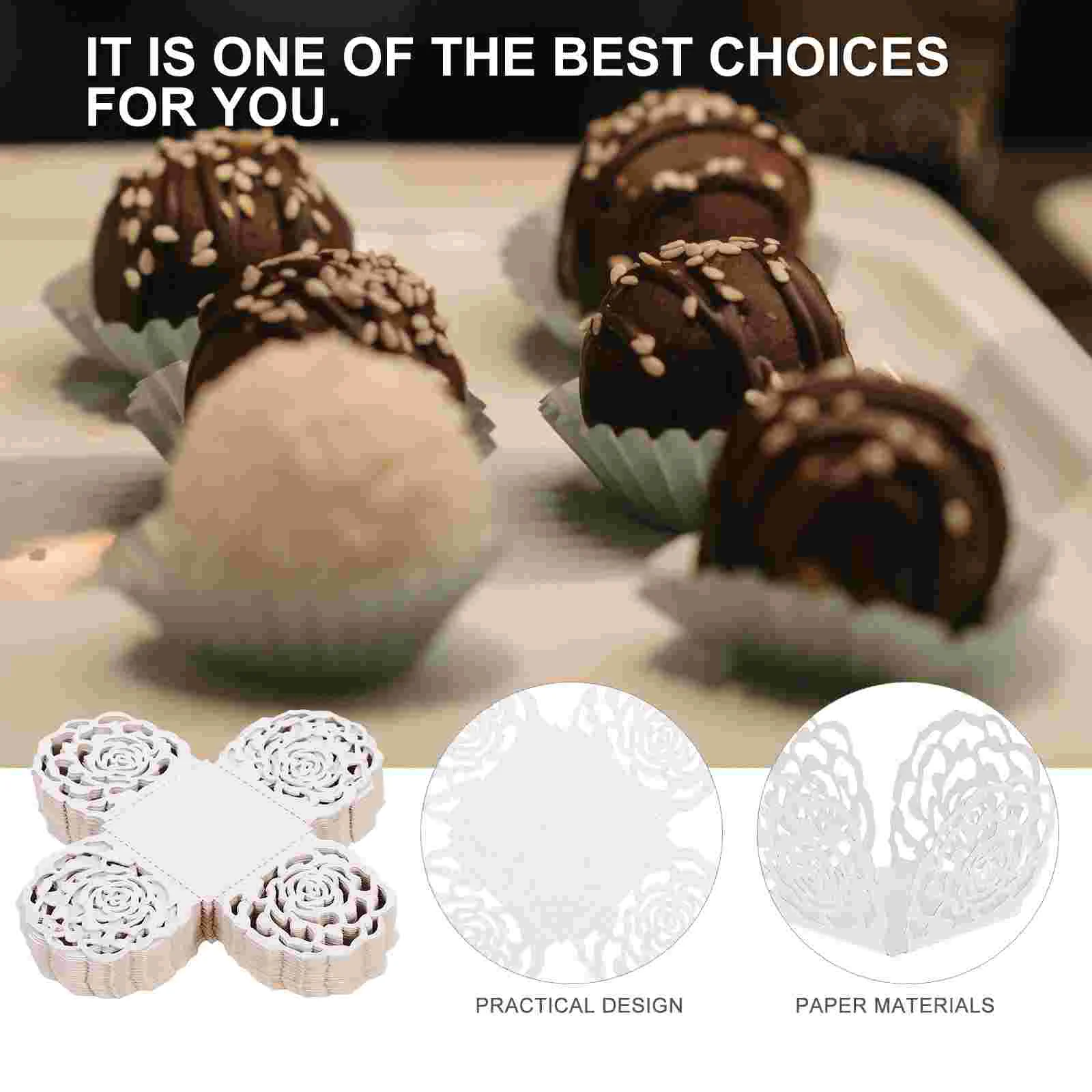 50 Pcs Chocolate Tray Packaging Candy Compartment Liner Box Embellishments Supplies Fixed Holder Paper Packing Hollow-out