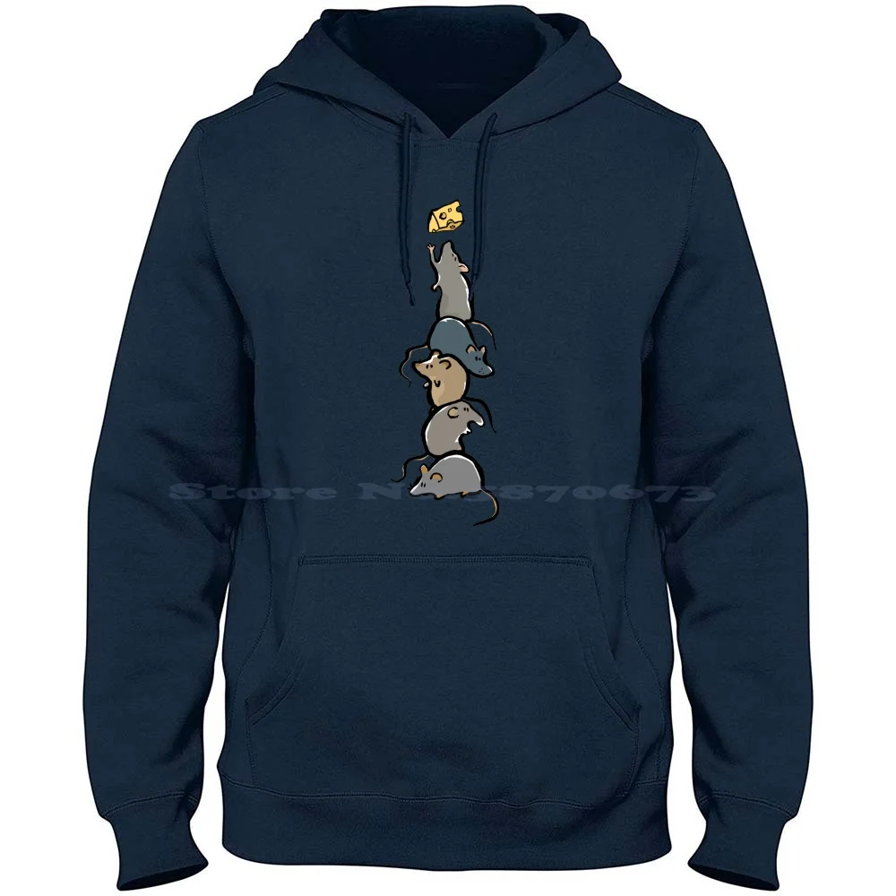 Rat Stack 100% Cotton Hoodie T Shirt Rat Pack Pyramid Animal Acrobat Tower Food Hungry Smart High Height Reach Hover Flying