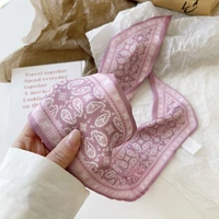 Cashew flower silk scarf double-sided printed for Women, Lightweight Versatile Bandana Style, Daily Office Party Vacation Boho 5