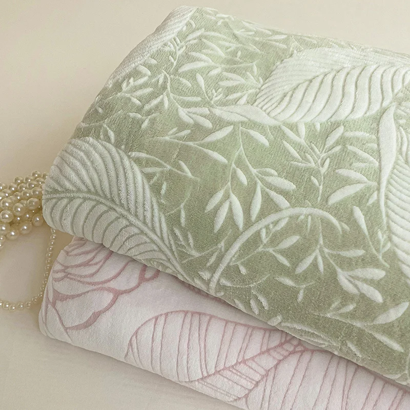 

Missdeer Warm Coral Fleece Flat Sheet Plant Style Bedsheet Home Bed Linen Single/Double/Queen/King Sheet (Pillowcase Need Order)