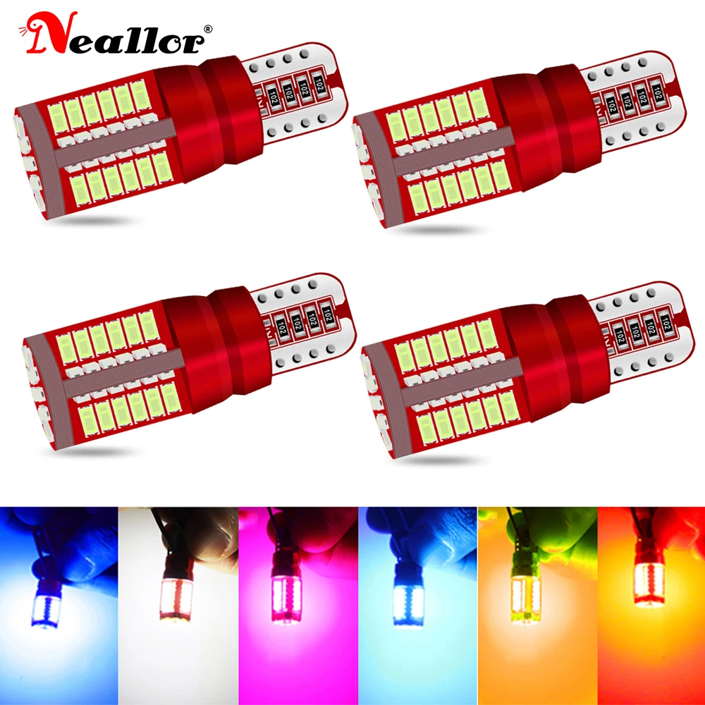 

4x T10 LED W5W Canbus Light Bulb Car Clearance Interior Reading Parking Lights Dome Lamp White Blue Red amber ice blue No Error