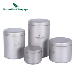Boundless Voyage Titanium Tea Caddy Canister Outdoor Portable Tin Jar for Coffee Seasoner