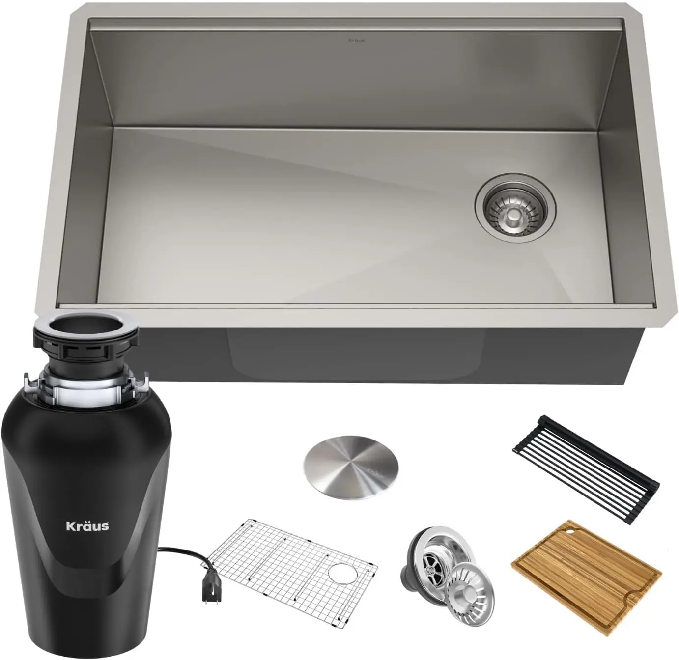 Kraus Kore™ Workstation 32-Inch Undermount 16 Gauge Single Bowl Stainless Steel Kitchen Sink With Accessories (Pack Of 5) With