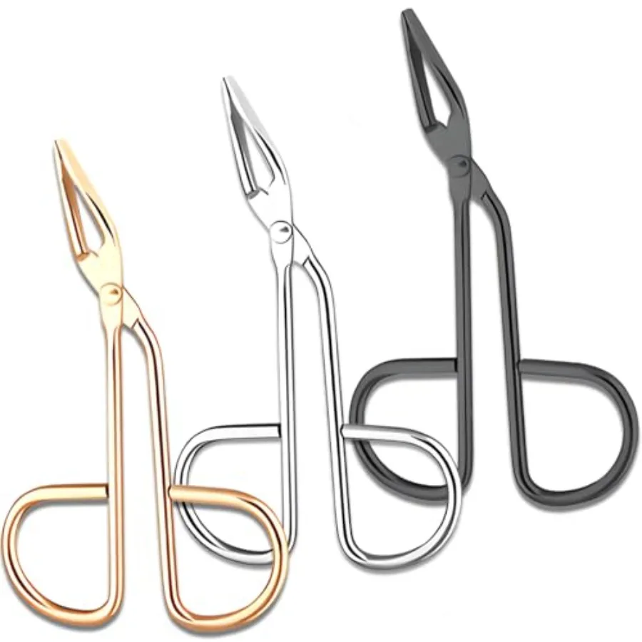 3-Piece Tweezers Set Scissor Handle Slant Tip Eyebrow Tweezers Eyebrow Plucker Tweezers for Facial Hair Removal Includes Black,