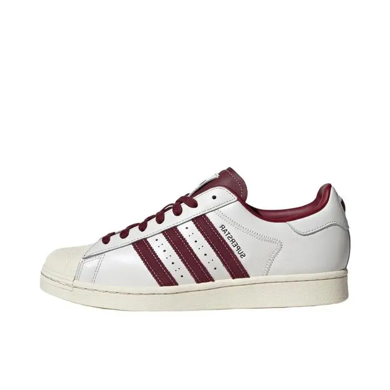 Adidas Originals SUPERSTAR Wrapped Low-top Lightweight and Comfortable Skateboarding Shoes Unisex White and Red