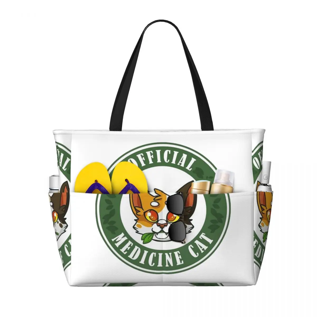 

4-воичная пляжная сумка-тоут с медицинским котом, спортивная сумка для занятий йогой, большая большая сумка, женская дорожная сумка, сумка для фитнеса