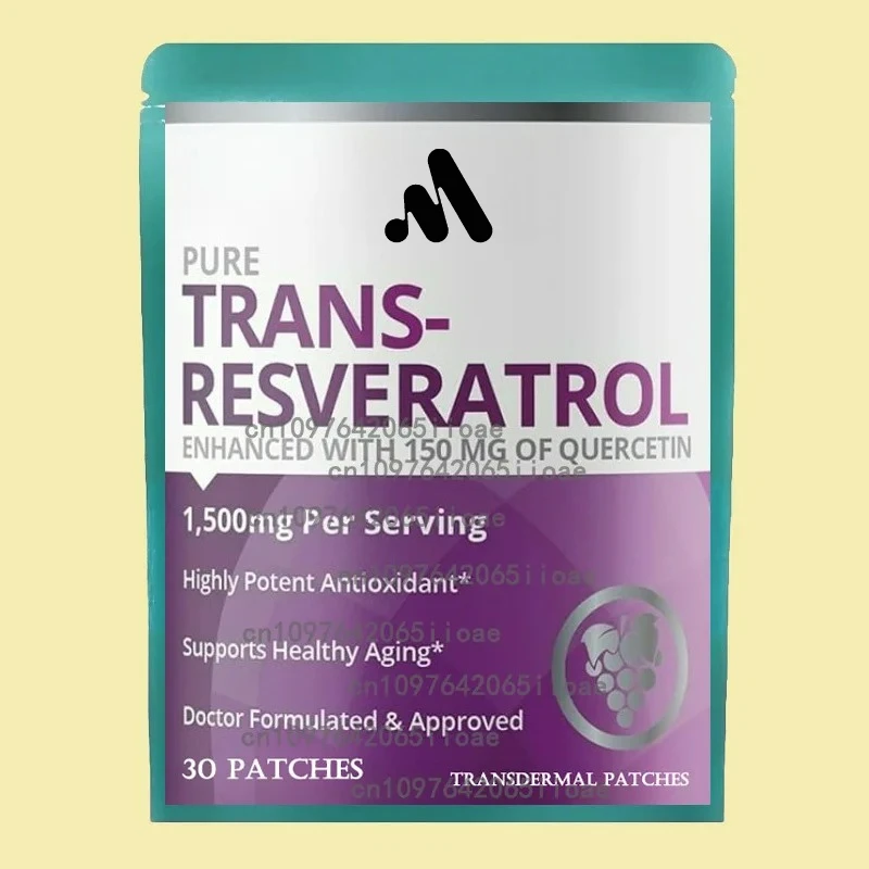 

Resveratrol Transdermal Patches Antioxidant Supplement Helps Support Anti-Aging and Immune System 30 Patches