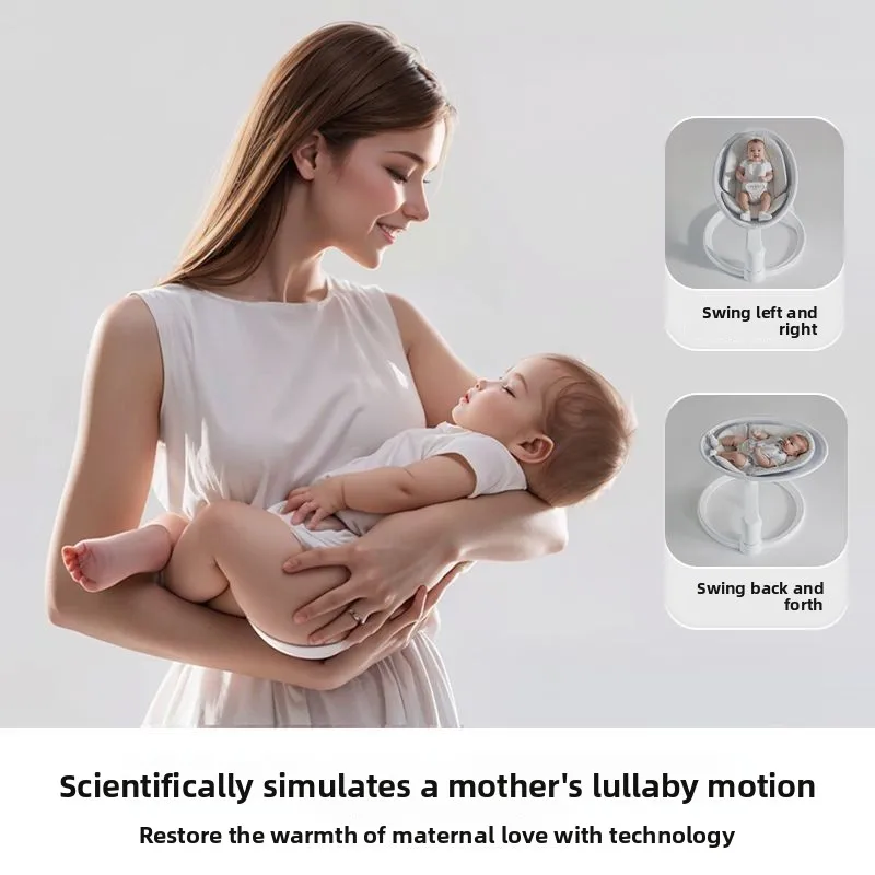 أرجوحة أطفال للرضع، كرسي هزاز للأطفال الرضع مع 5 سرعات، 10 تهويدات، أرجوحة كهربائية لروك الأطفال، للاستخدام الداخلي