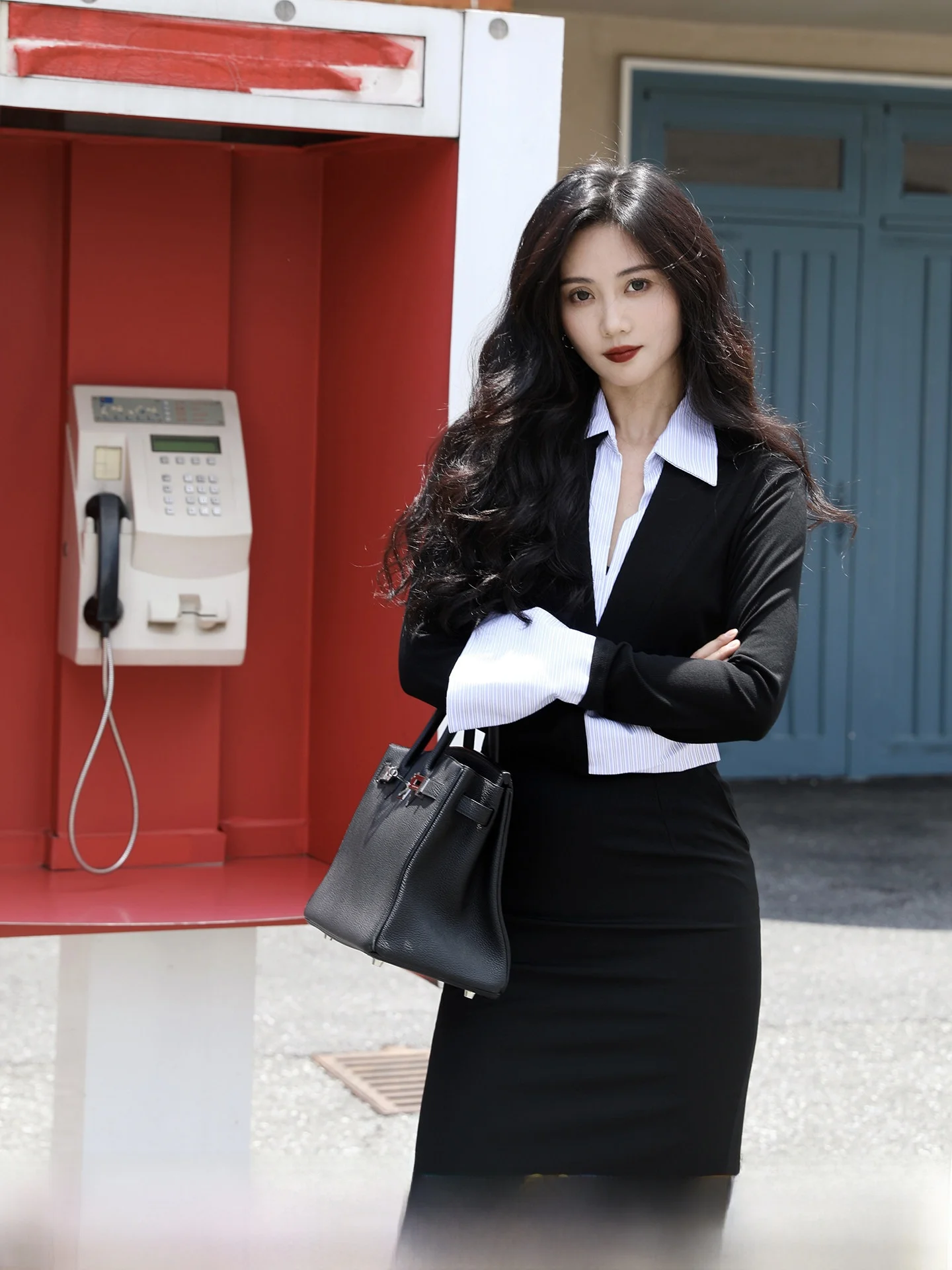 

Женская офисная блузка TAIYANG OFFICE с длинным рукавом, приталенная, имитация двухслойности, для работы, дышащая, комфортная, длина до плеч