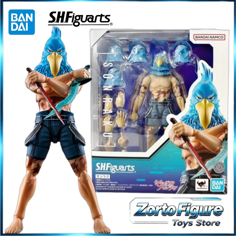 In Stock Bandai SHF Shangri-La Frontier Sunraku Rakuro Hizutome Bird Mask Anime Articulated Action Figure Collectible Model Toys