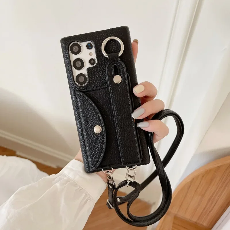Crossbody Phone Case for Samsung Galaxy S24 S25 Ultra S22 Plus S23 S21 FE A54 S34 A14 A35 A55 Wallet Card Holder Cover