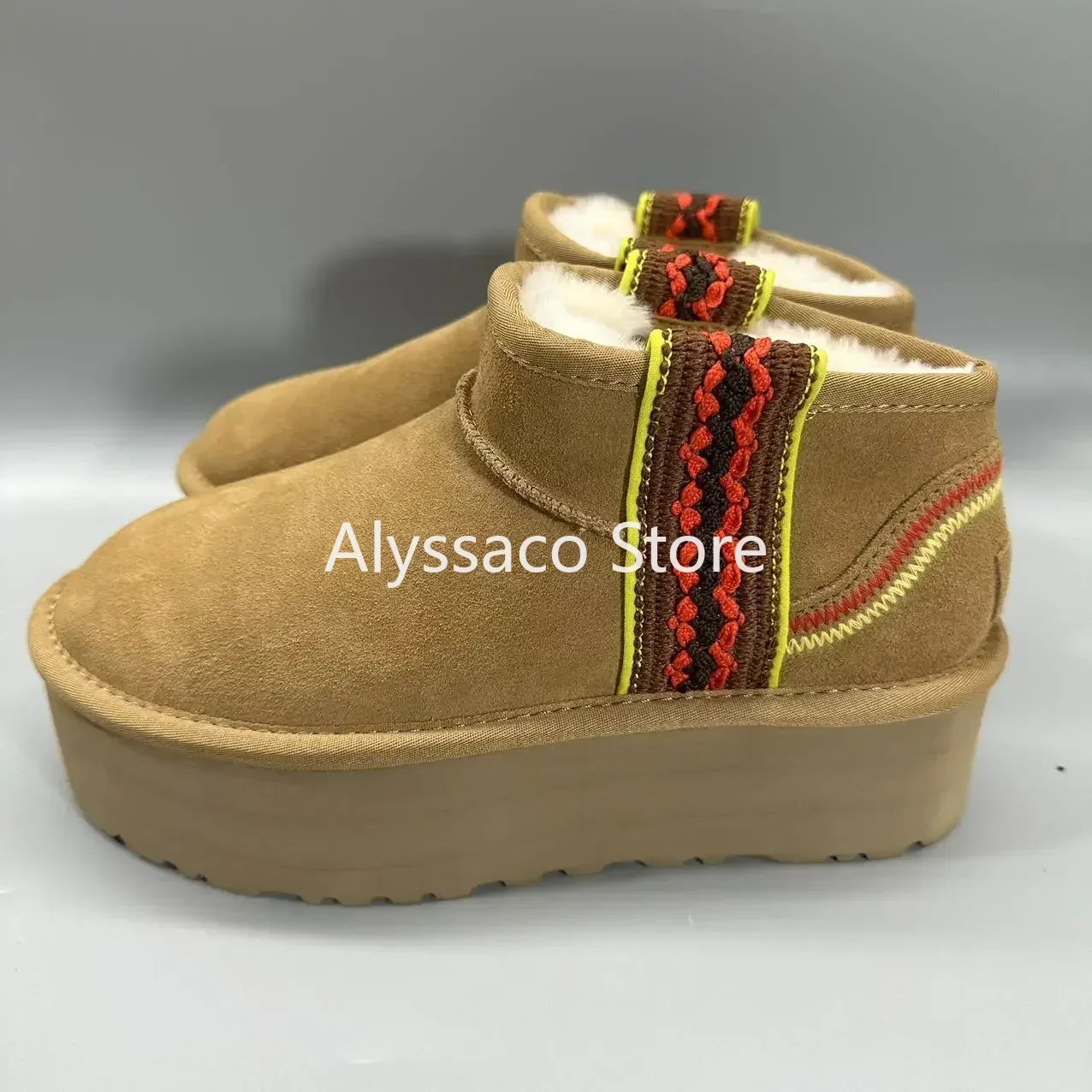 2023 New Fashion Flat Women's Short Boots Retro Thick Warm Snow Boots Winter Outdoor Leisure Daily Women's Platform Naked Boots