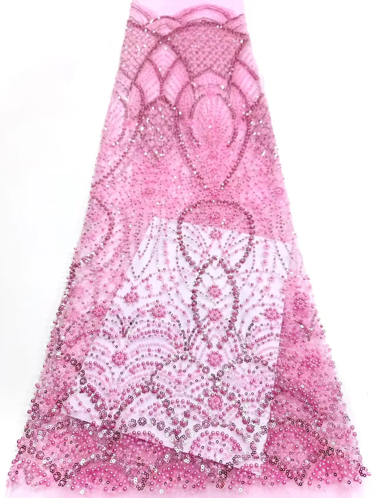 아프리카 나이지리아 튤 레이스 원단 스팽글 재봉 기퓌르 비즈 스톤 자수 드레스 고품질 2025