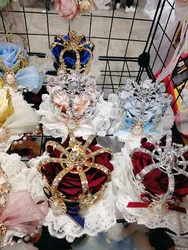 Original cos crown lolita headgear singing daily princess queen crowned lolita wedding accessories small objects