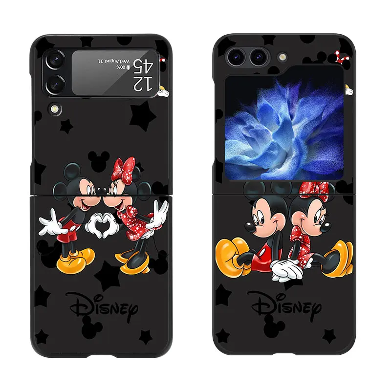 Coque de téléphone Disney Mickeyss pour Samsung Galaxy Z Flip5, 3, 4 Flip, zflip4, flip3, zflip5, z flip5, coque noire, mignon, couple