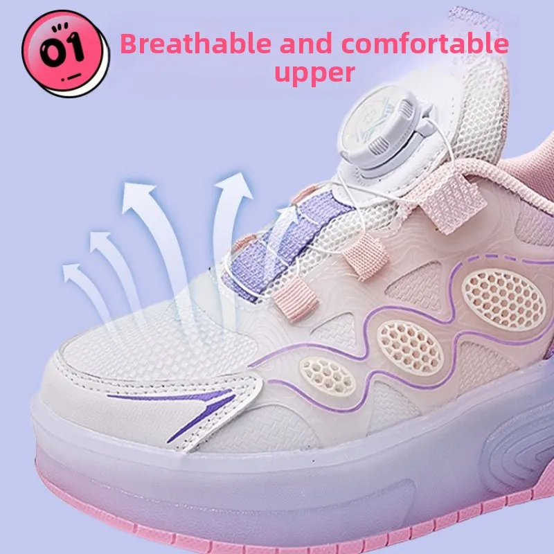 Scarpe da skate in linea a LED Scarpe da pattinaggio a rotelle per bambini con ruote Scarpe da skate a 2 ruote Sneaker con ruota sportiva a rulli volanti