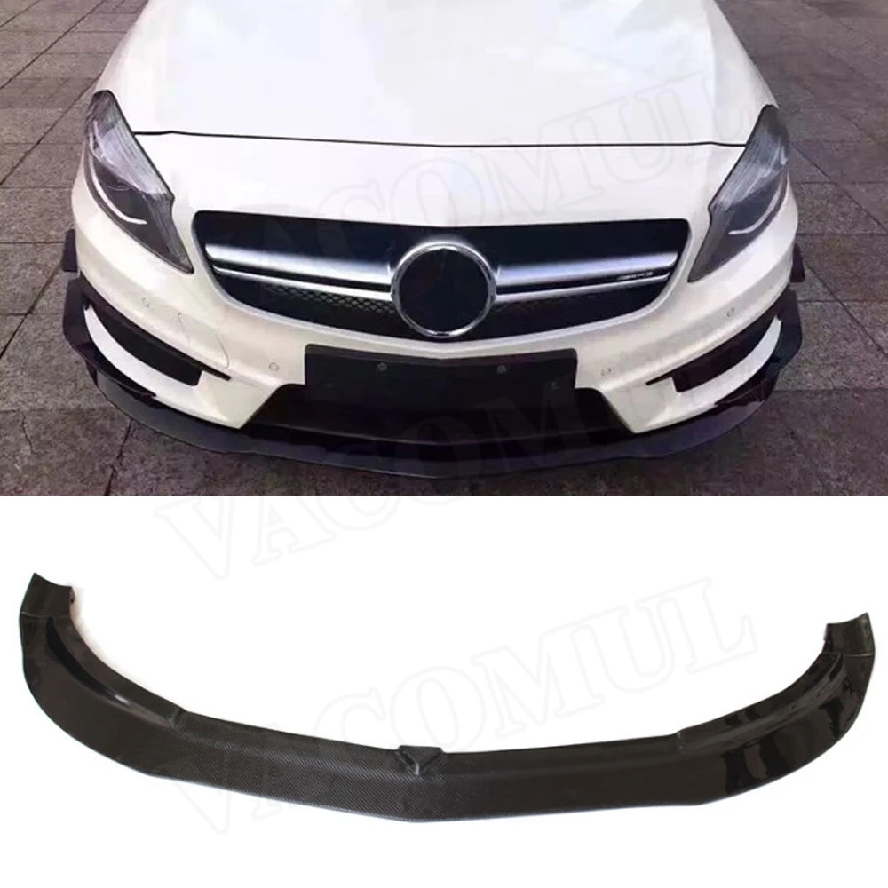 VACOMUL Carbon Fiber Front Lip Spoiler for Mercedes Benz W176 A Class RZ Style A180 A200 A260 A45 2013-2015 Bumper Chin Guard