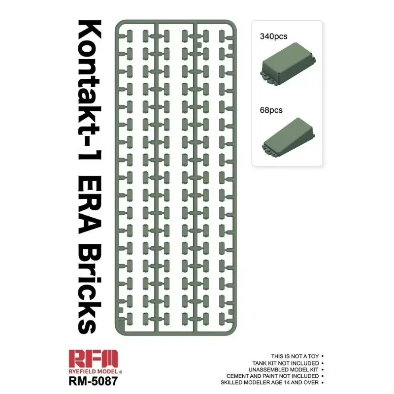 

1/35 Ryefield RM-5087 Russian ERA Armour Kontakt-1 ERA （Bricks * 400）Model spare parts