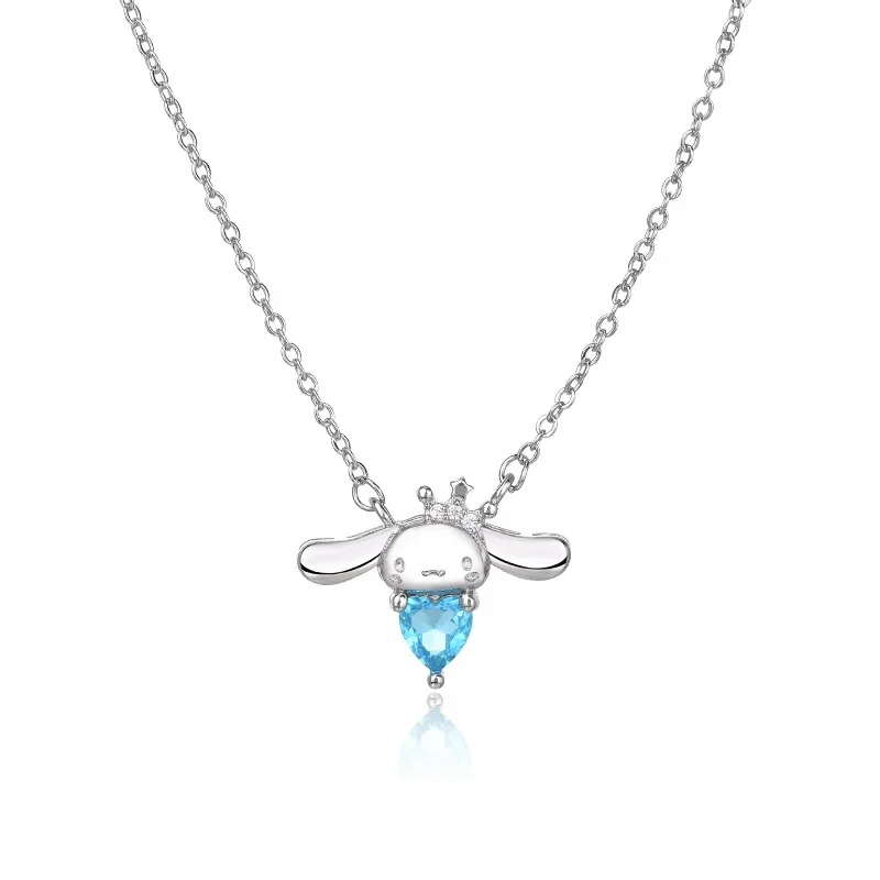 New Sanrio Anime Cinnamoroll Necklace Kawaii Things Light Luxury Adjustable Clavicle Chain Exquisite Accessories for Girl Gifts