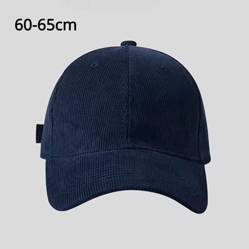 60-65cm Solid Color Lamp Core Plush Hat Casual Big Headed Men's Korean Style Baseball Hat Warm Snapback Baseball Hat Trucker Cap