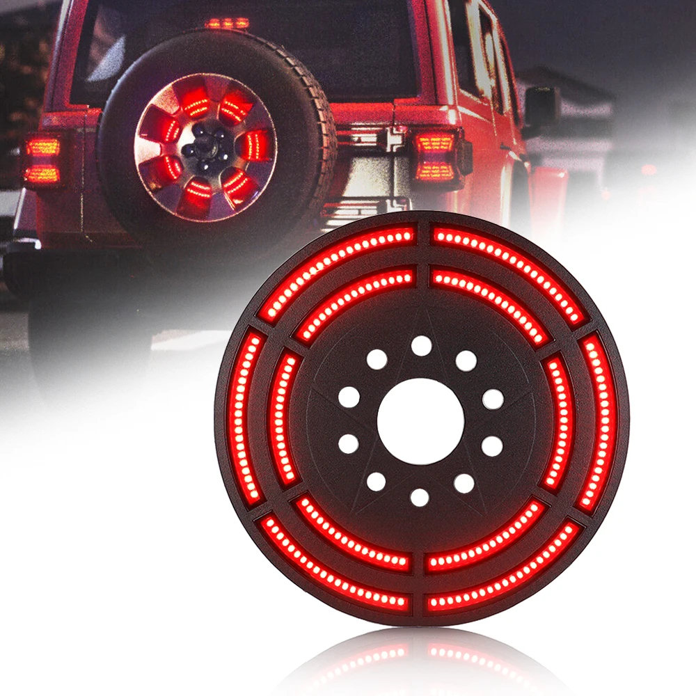 Spare Tire Brake Light 3rd LED Rear Wheel Lights Third Tail Lamp for Jeep Wrangler JK 2007-2018 & Wrangler JL/JLU 2018-2020