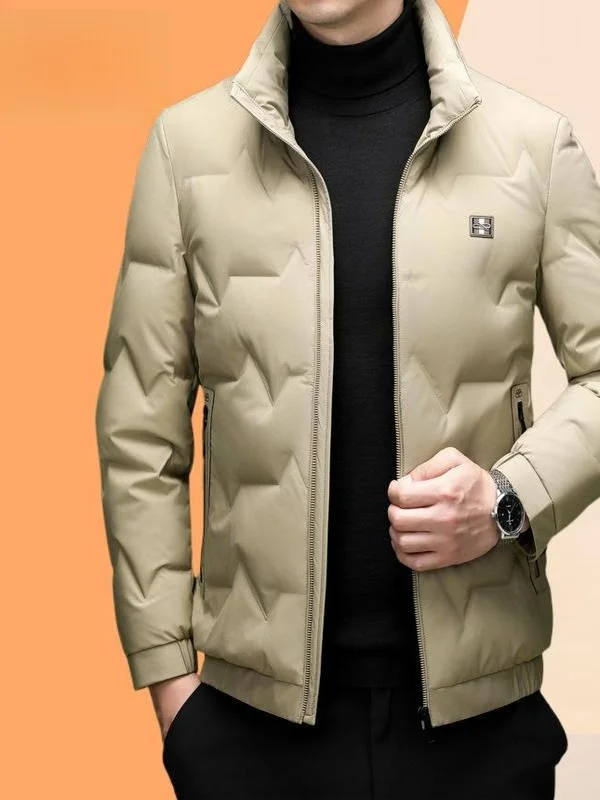 

Мужская легкая утепленная куртка из полиэфирного волокна с наполнителем из перьев, новая зимняя модель, повседневная верхняя одежда