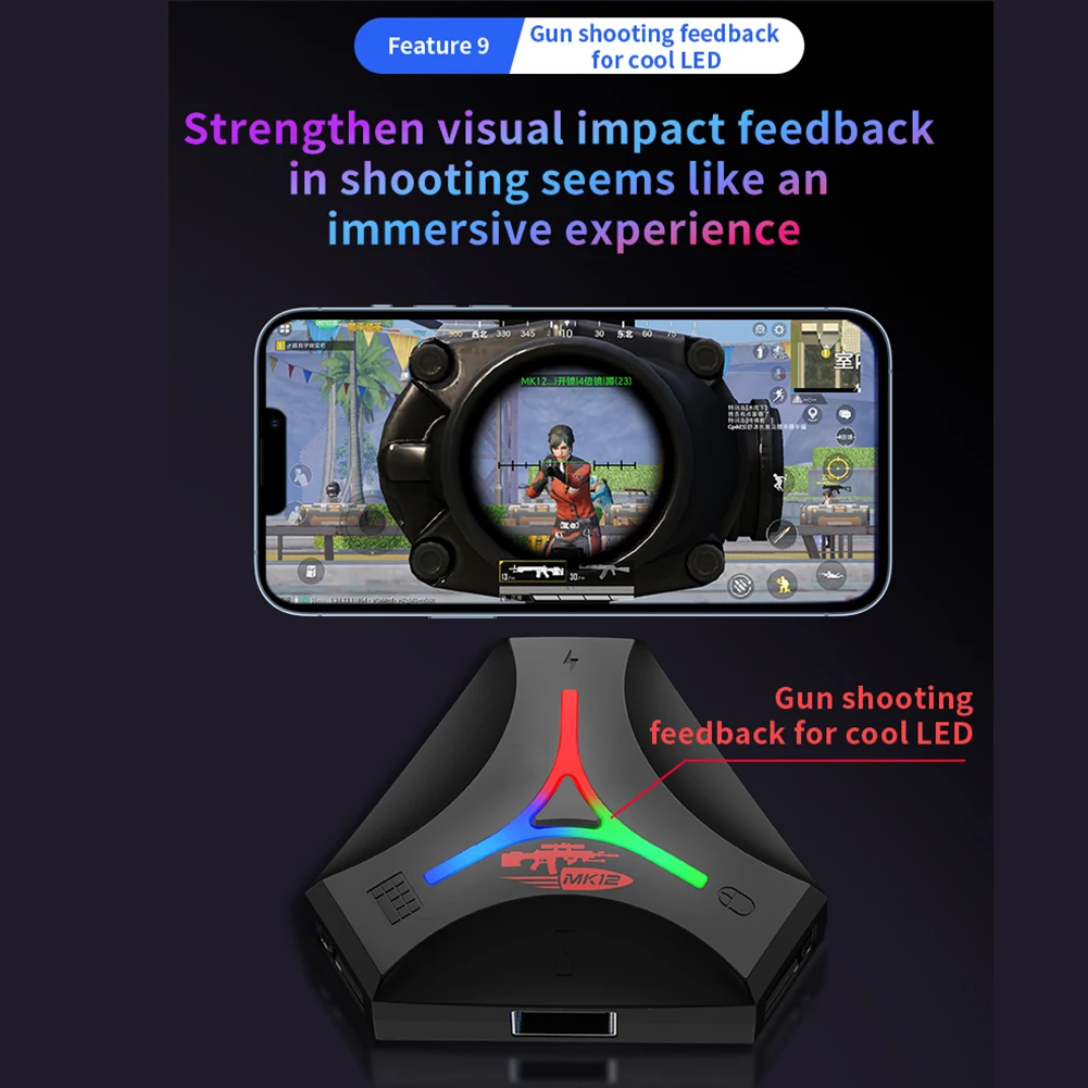 Conversor de Teclado e Mouse, Conversor de Jogos, Plug Play, Consolas de Jogos, Compatível com Android, IOS System