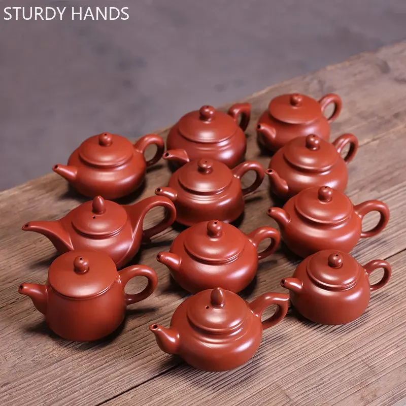 Yixing Purple Clay Teapots Handmade Ball Hole Filter Tea Maker Raw Ore Zhu Mud Xishi Tea Pot Chinese Zisha Tea Set Teaware