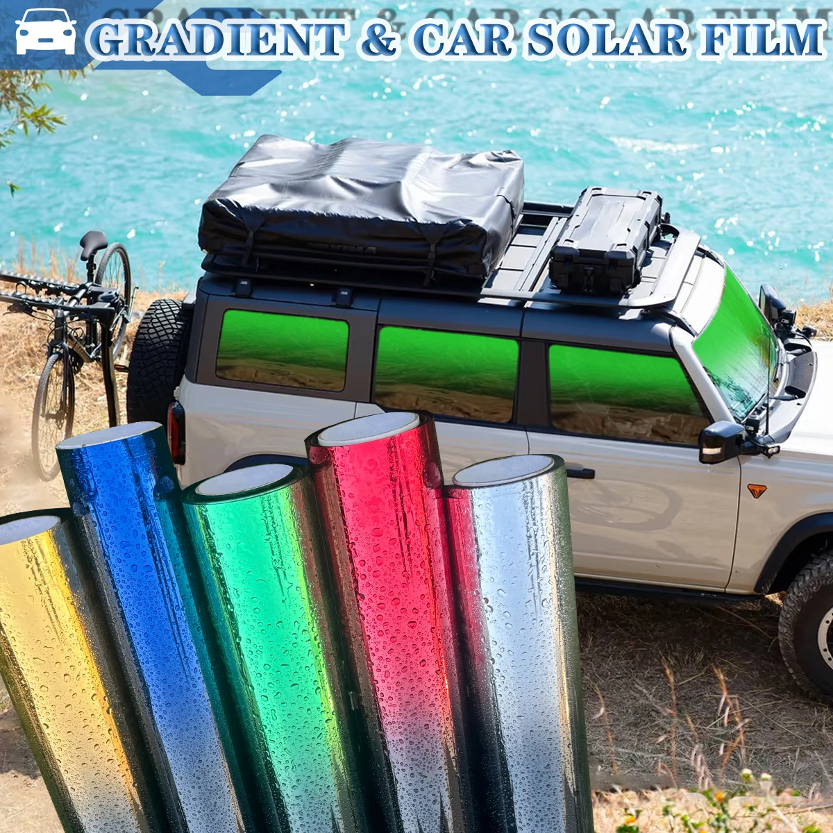 19,68 Zoll breite Auto-Glas-Solarfolie, Farbwechselfolie, wasserdicht, Peel Paste, universelle Isolierfolie, Sichtschutz, Fenster, Auto, Zuhause