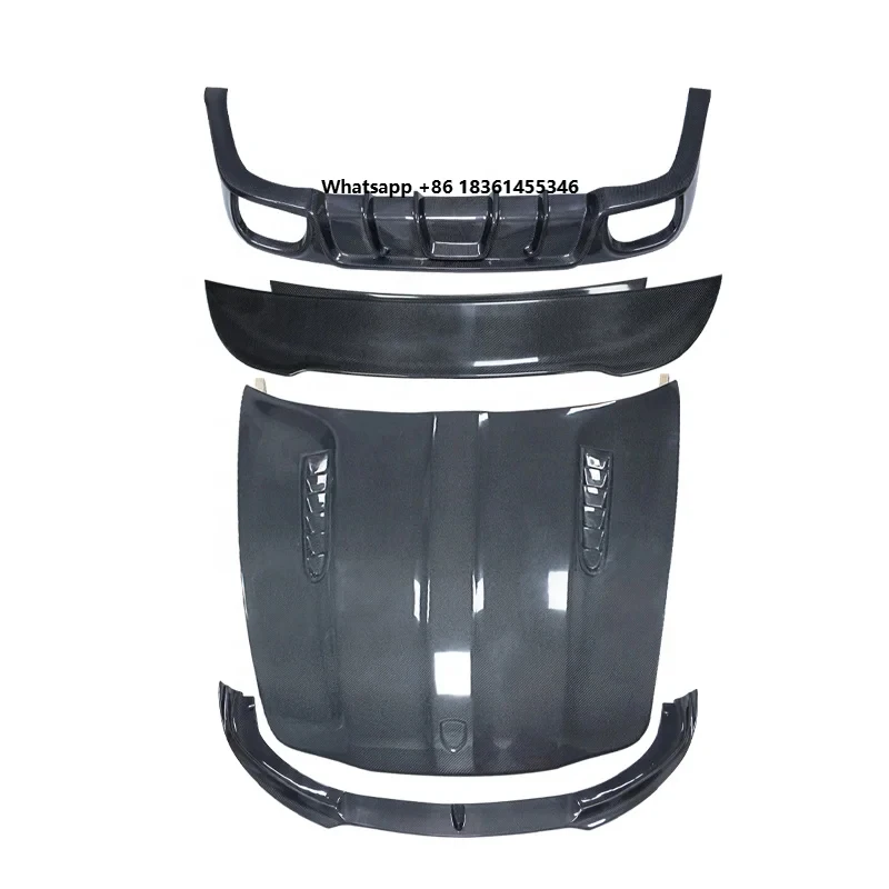 

2010-2013 Car Exterior Body Kit - Carbon Fiber Bumper Lip Side Skirts Hood Rear Diffuser Spoiler