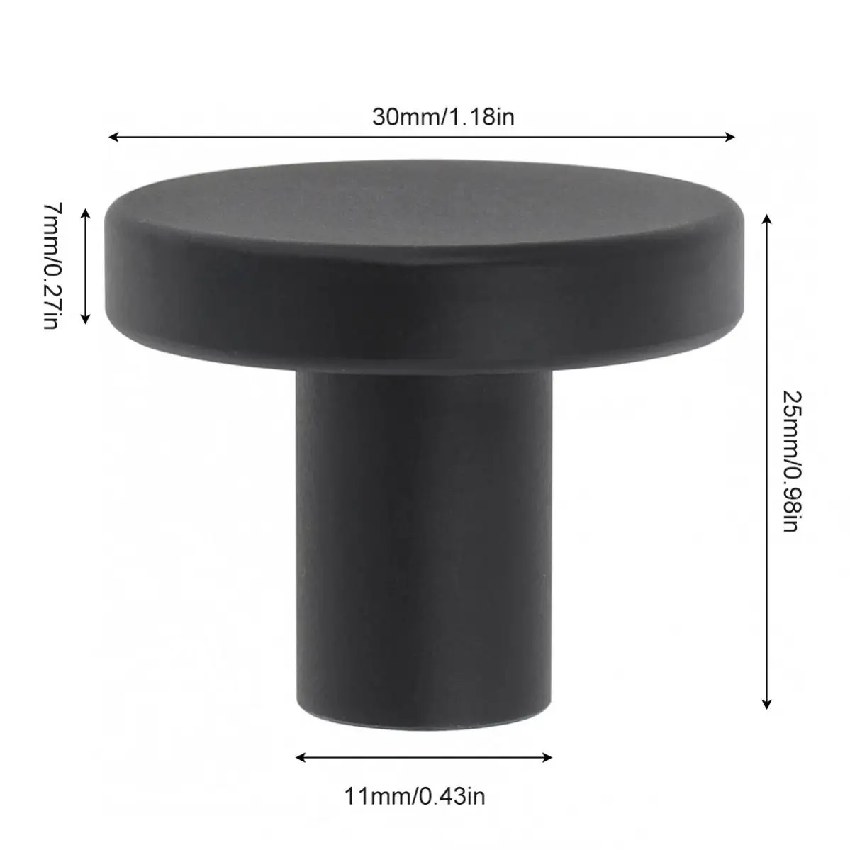 

Matte Black Solid Dresser Knobs, Round Style Aluminum Alloy Round Cabinet Knobs