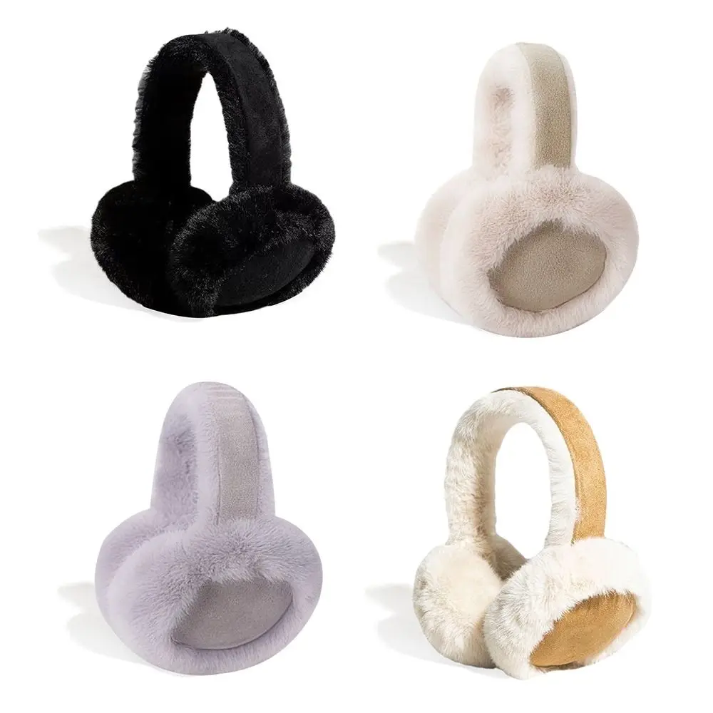 

Winter Warm Plush Earmuffs Suede Foldable Ear Warmer Soft Casual Earflaps for Men Women