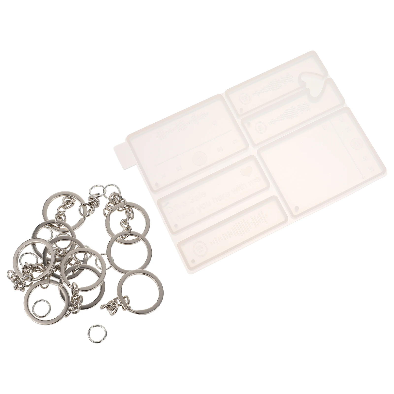 1 Set Music Player Keychain Molds Silicone Craft Mold Key Ring Pendant Epoxy Casting Tool Creative Design For Diy Keychain Diy