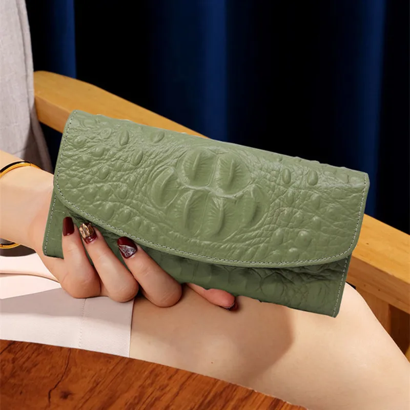 large-wallet-women-2026-new-cowhide-purses-ultra-thin-multiple-card-slots-long-wallet-high-grade-crocodile-pattern-real-leather