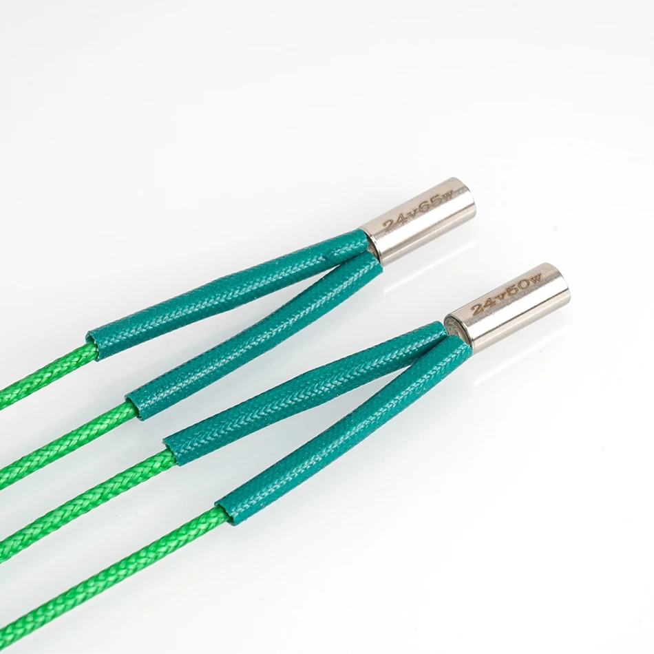 5pcs 3D Printer Heater Cartridge 24V 65/50W φ6mm×15mm Heating Tube Rod For Voron 0.1/1.8/2.4 Series With 15cm Green Cable